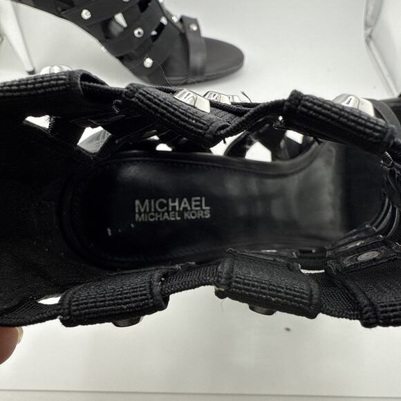 Michael Kors Sherry Women's 8M Open Toe Leather Studded Gladiator Sandals NWB - Picture 11 of 14